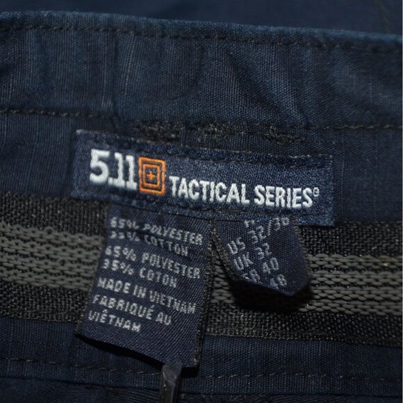 5.11 Tactical Pants Mens 32x36 Tall Navy Blue Cargo Pockets Ripstop Workwear - Picture 9 of 10